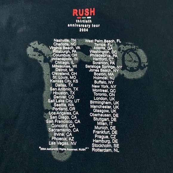 RUSH "R30" 2004 Thirtieth Anniversary Tour Concert t-shirt Vintage Band Tee Y2K - Picture 4 of 9